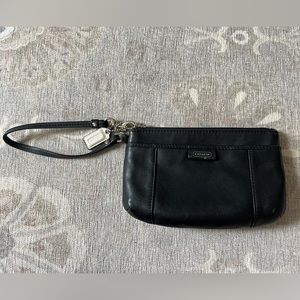Coach wristlet black leather